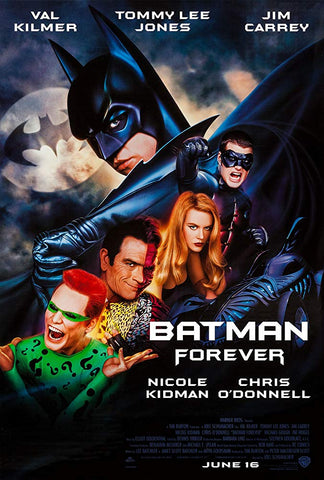 An original movie poster for the film Batman Forever by John Alvin