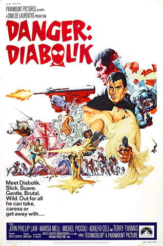 A movie poster by Frank McCarthy for the film Danger Diabolik