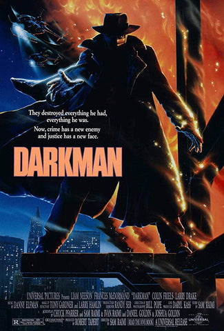 An original movie poster for the film Darkman by John Alvin