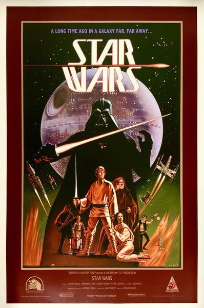 An original concept movie poster for Star Wars by Ralph McQuarrie and Lawrence Noble