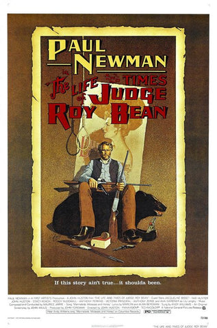 An original movie poster by Richard Amsel for the film The Life and Time of Judge Roy Bean