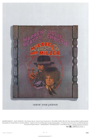 An original movie poster by Richard Amsel for the film McCabe and Mrs Miller