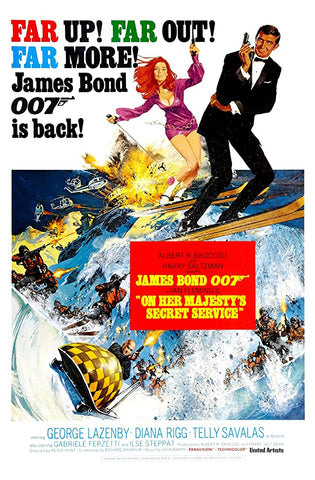 A movie poster by Frank McCarthy for the James Bond film On Her Majesty's Secret Service