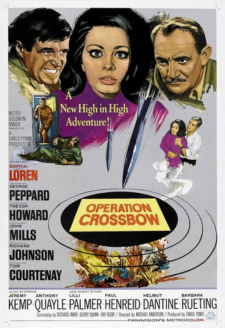 A movie poster by Frank McCarthy for the film Operation Crossbow
