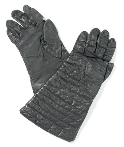 A pair of screen worn Darth Vader gloves from Star Wars A New Hope