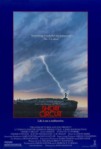 An original movie poster for the film Short Circuit by John Alvin