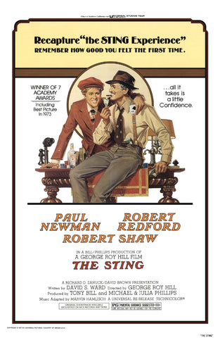An original movie poster by Richard Amsel for the film The Sting