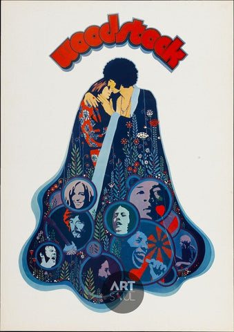 An original movie poster by Richard Amsel for the film Woodstock