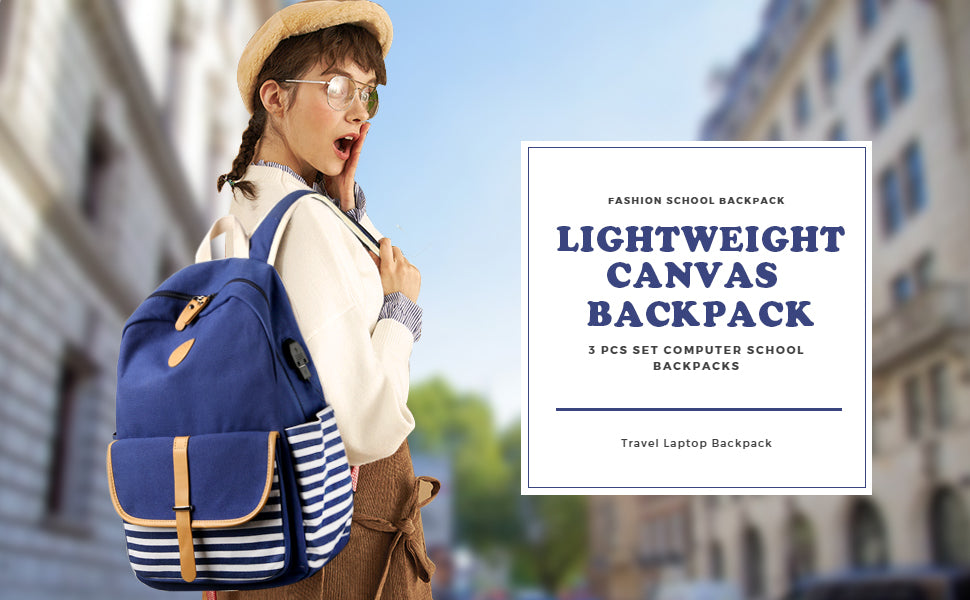 School Backpacks for Women with USB Charging Port and Rain Cover