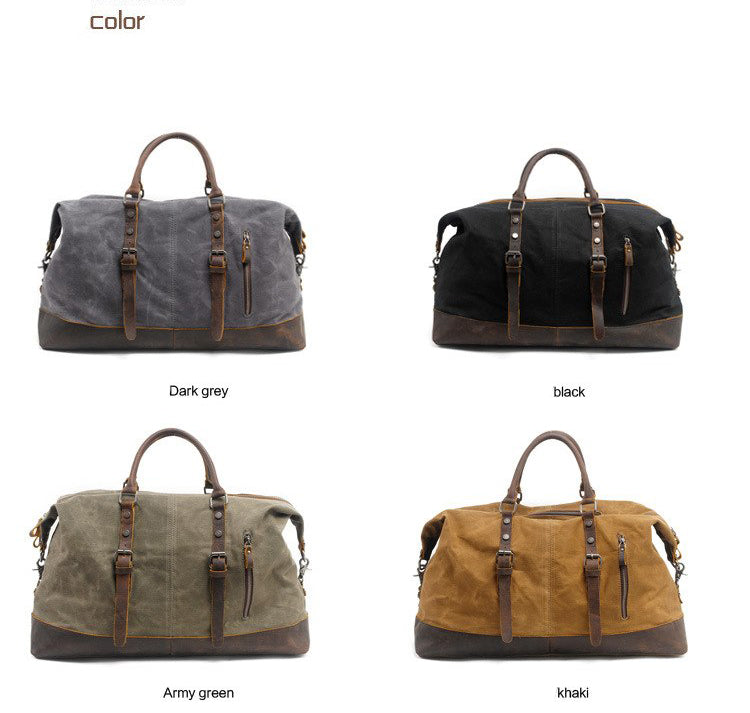 COLOR DISPLAY of Woosir Waxed Canvas Leather Weekender Bag Waterproof Travel Bag