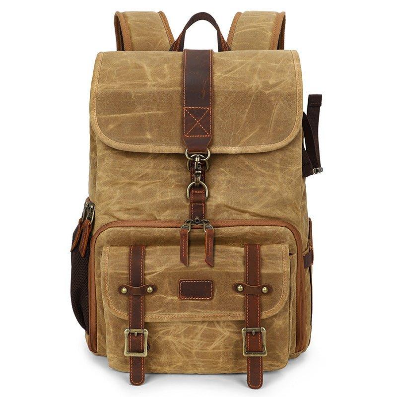 Woosir Waterproof Canvas Photography Men Travel Camping Backpacks - Camera Bags & Cases - Khaki---Woosir