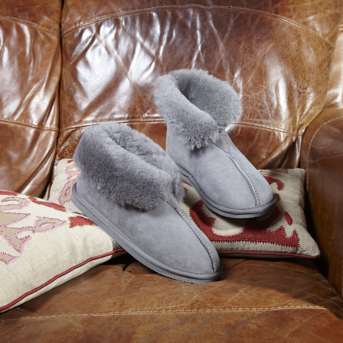 shearling bootie slippers