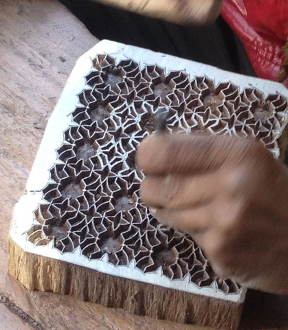 block carving at Mehera Shaw, Jaipur, India