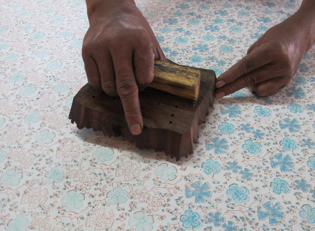 block printing showing each layer of color