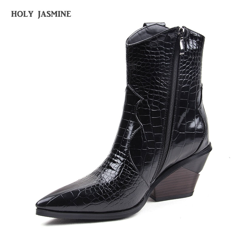 womens black ankle cowboy boots