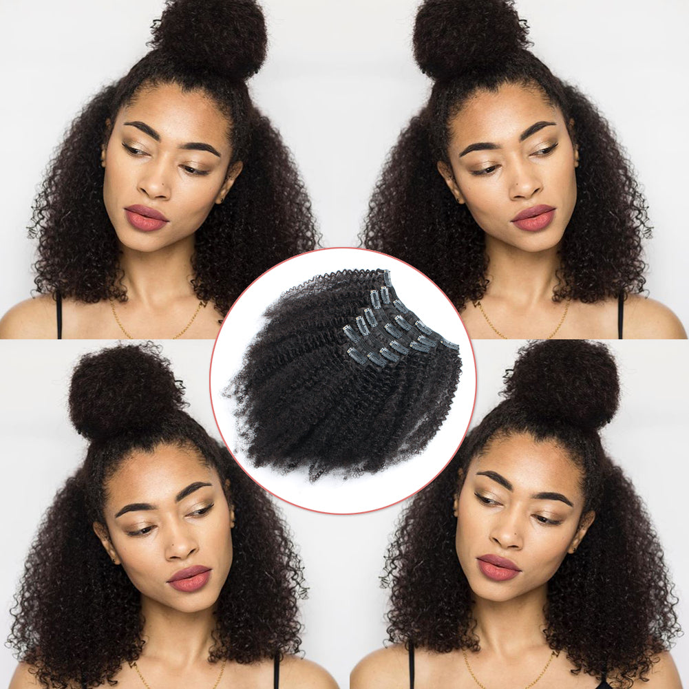 human hair clip in extensions for black women