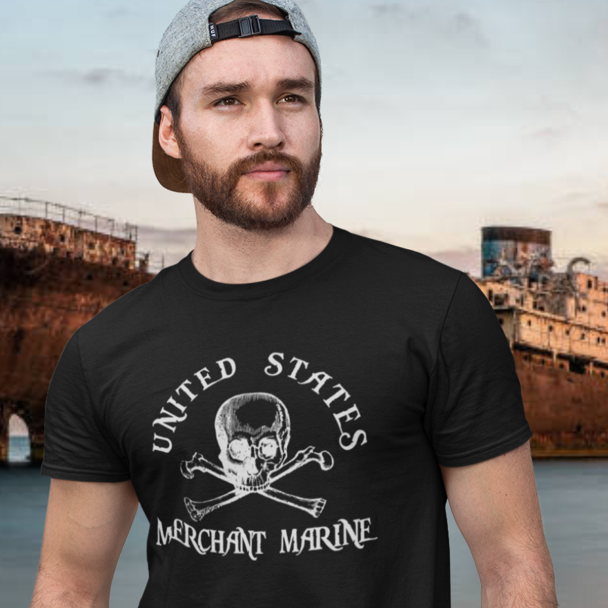 stormloop Zwart Brandewijn Skull Special T Shirt U.S. Merchant Marine Navy Nautical Boating – Deep Sea  Dreams