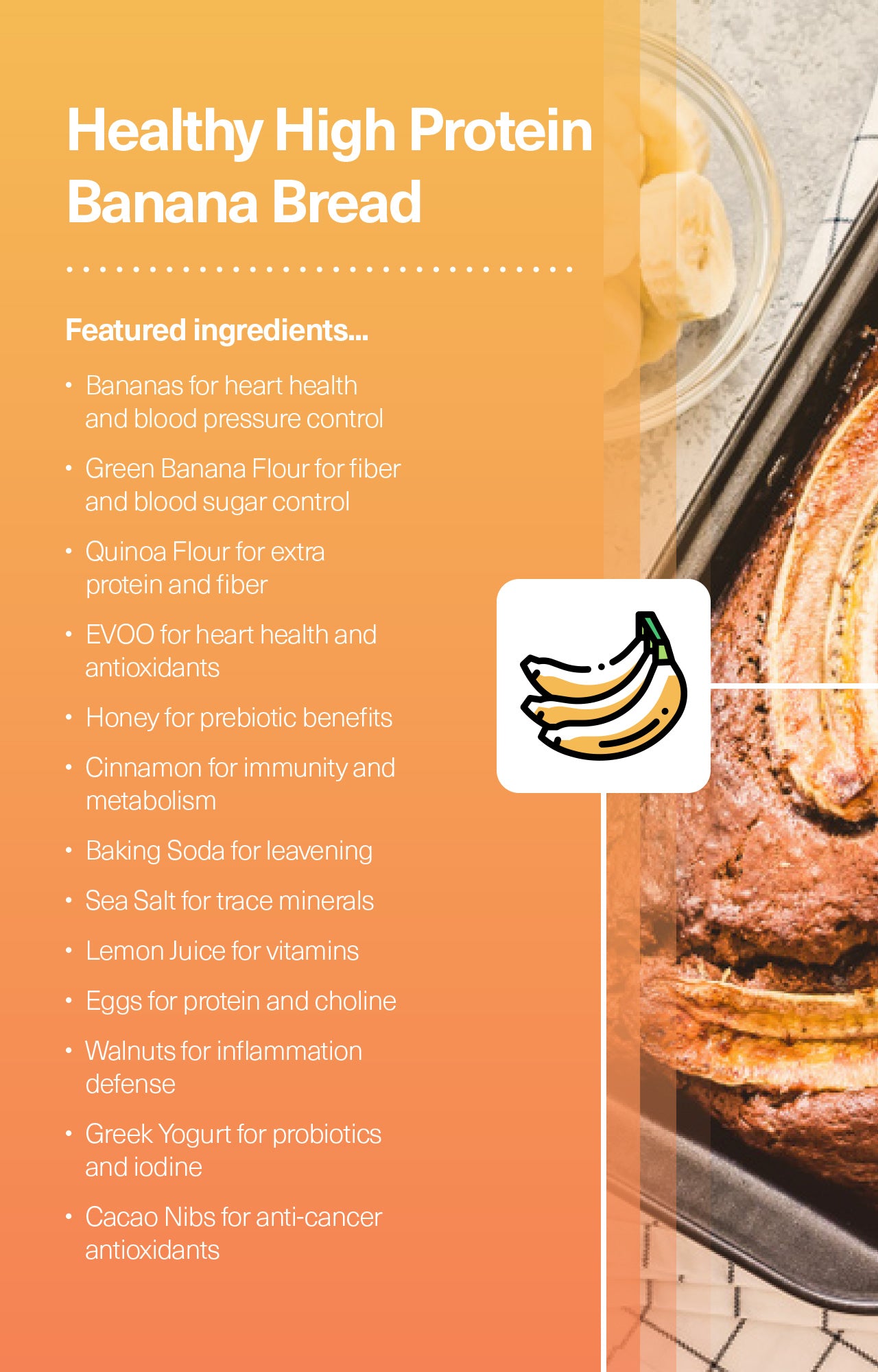 Healthy High Protein Banana Bread Ingredients