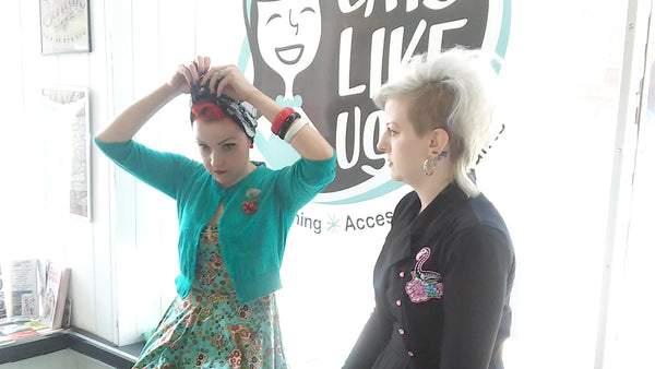 Folding scarves Retro Hair for YOU in-store Cats Like Us event