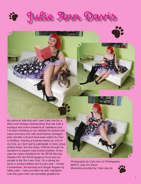 Julie Ann with Cats In Rocket Magazine