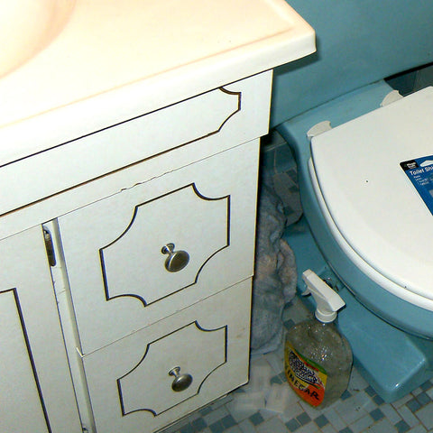 A retro renovation, save the blue bathroom