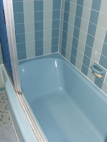 A retro renovation, save the blue bathroom