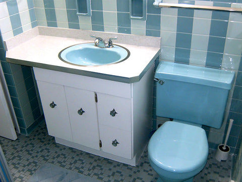 A retro renovation, save the blue bathroom. 