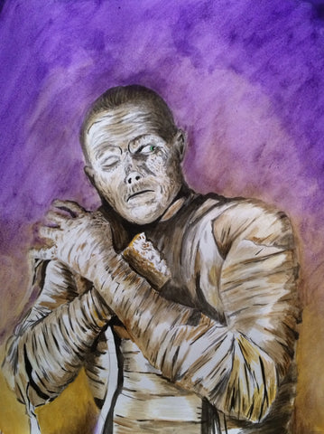 Lon Chaney Jr. as The Mummy. Painting by Monstermatt Patterson