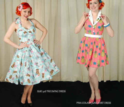 Tiki dresses featured on Glamour Daze