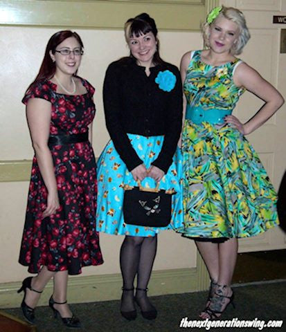 retro ladies in Cats Like Us at a swing dance