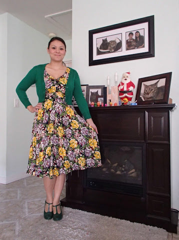 Trashy Diva Louise dress in Victory Floral-with Kelly Green