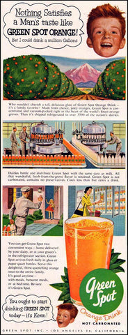 Retro Green Spot Orange Drink Advertisement