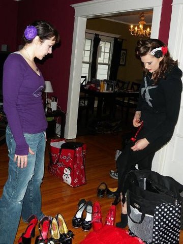 Kelvis and cats like Us discussing Garter Belts before photoshoot