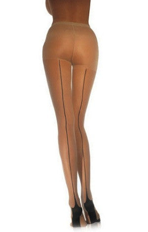 retro style back seam pantyhose