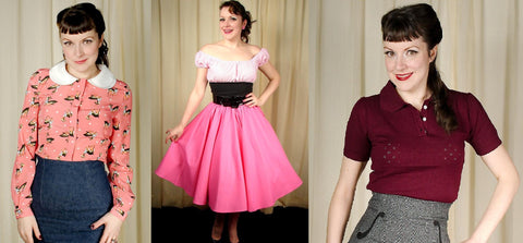 Gisela Bambi Blouse, Pink Full Circle Skirt, Freddy Knit Top