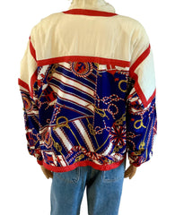 80'S Nautical Shell Windbreaker Bomber Jacket