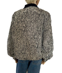 retrolistic - 80'S Long Sleeved Zebra Pattern Blouse - Retrolistic - Blouse