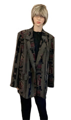 80'S Grey Pattern Jacket