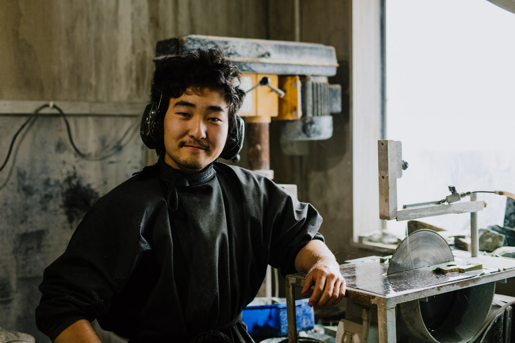 Pounamu carver Kyohei Noguchi