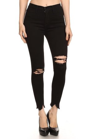 Black Shark Bite Ankle Jeans