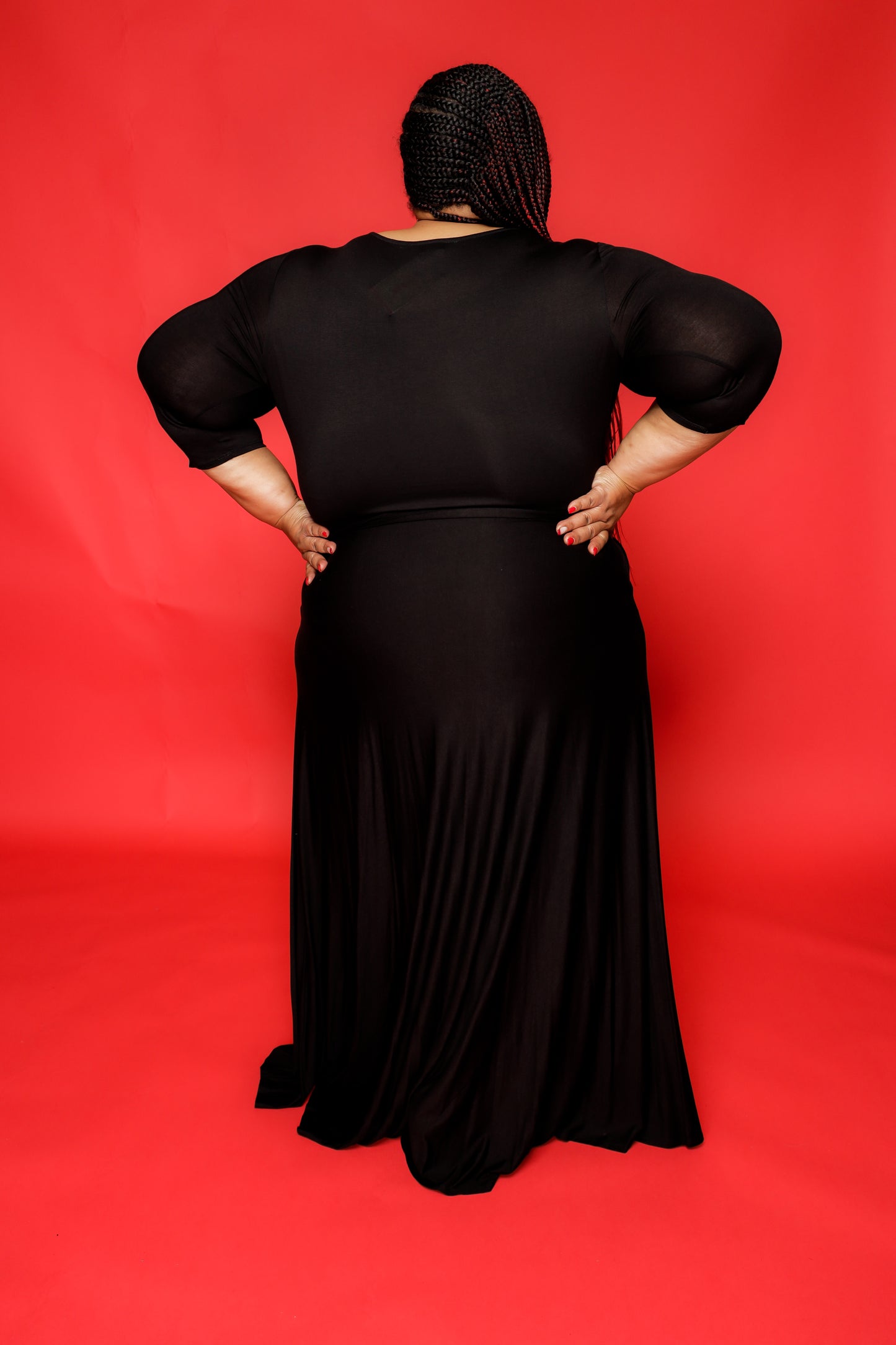 Extended Size Black Gabby Maxi Dress