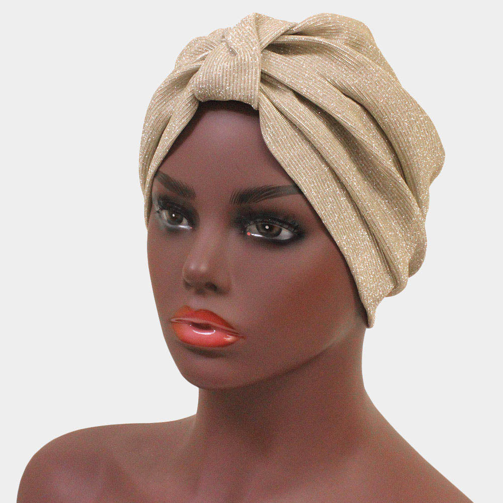 Gold Glitter Knot Turban