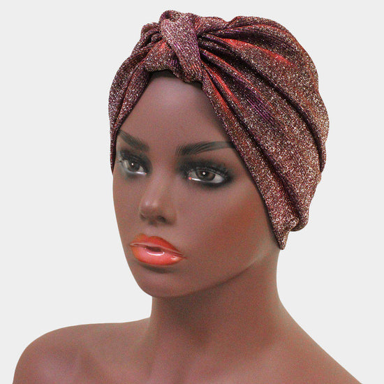 Red Glitter Knot Turban