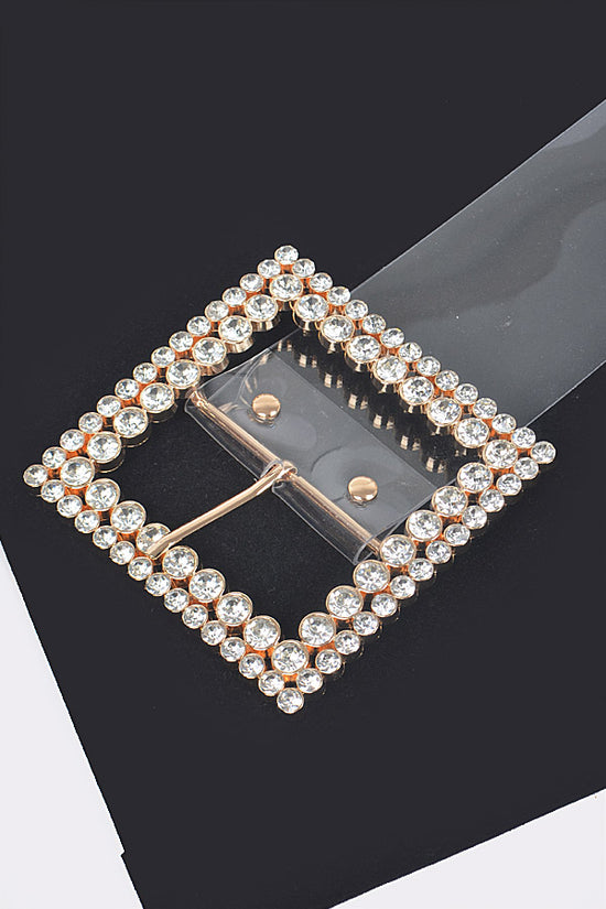 Rhinestone Buckle Clear Plus Size Belt