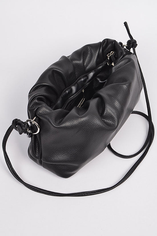 Black Shoulder Strap Leather Clutch