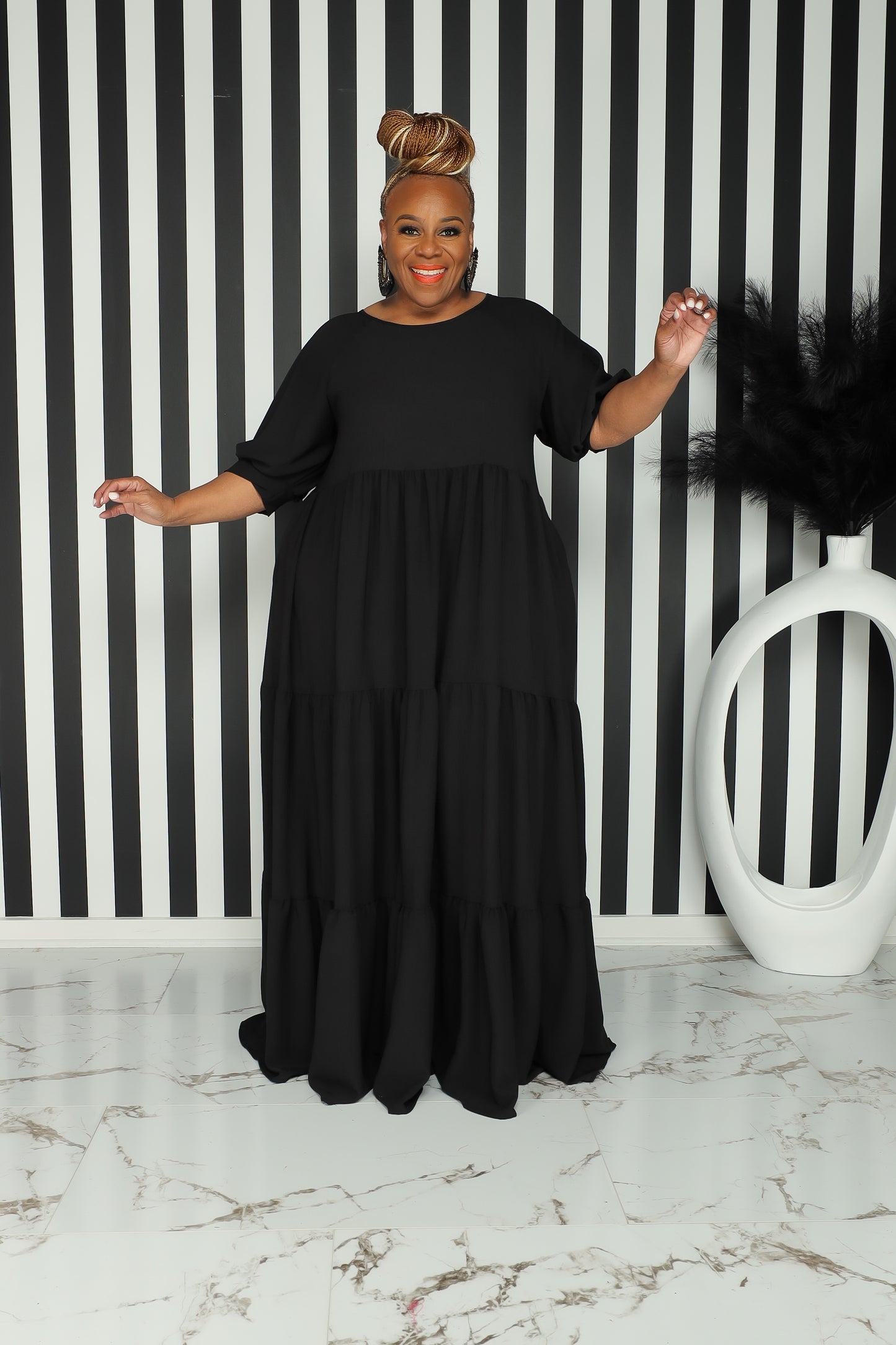 Black River Flowy Maxi Dress