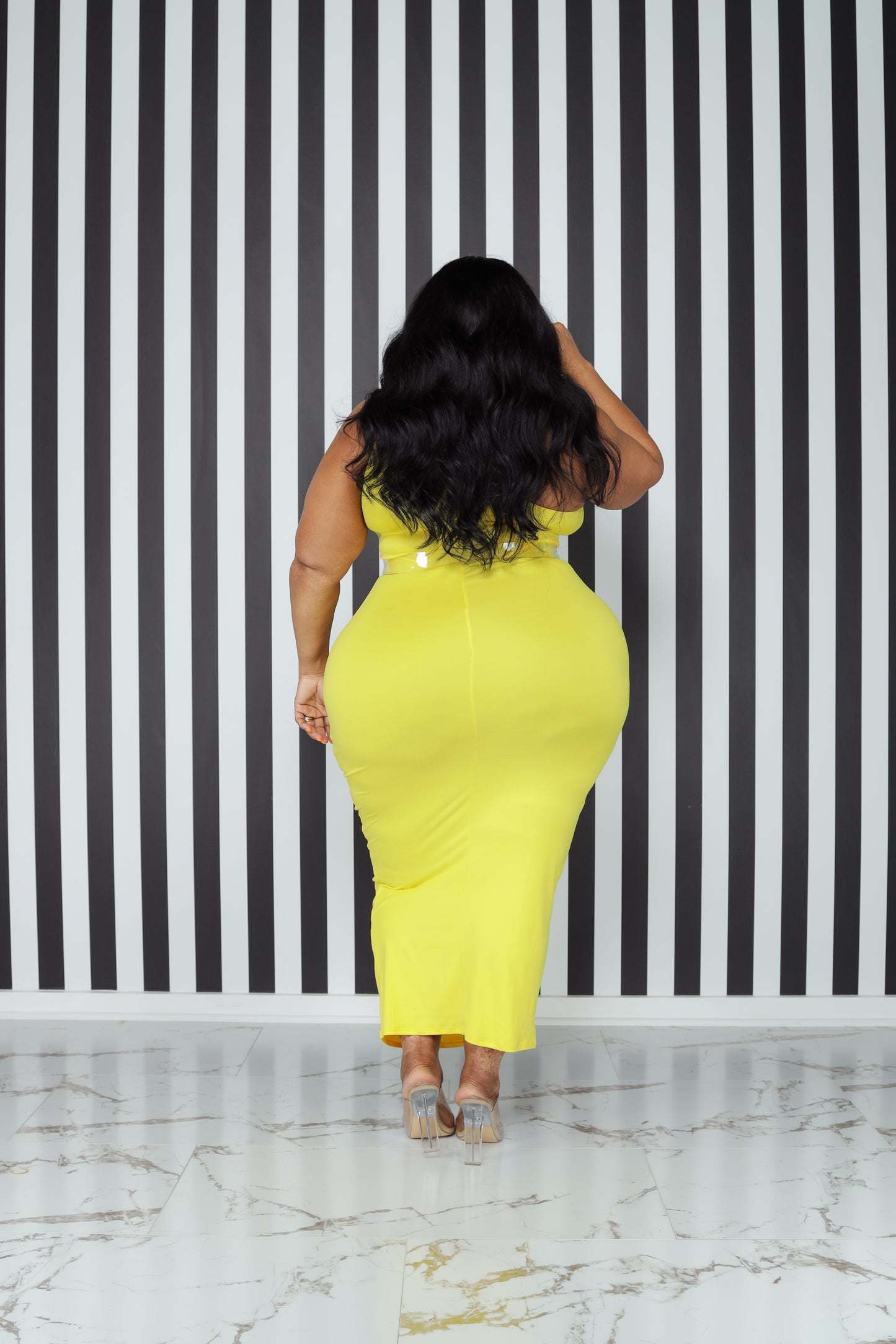 Yellow Pretty Cut-Out Dress