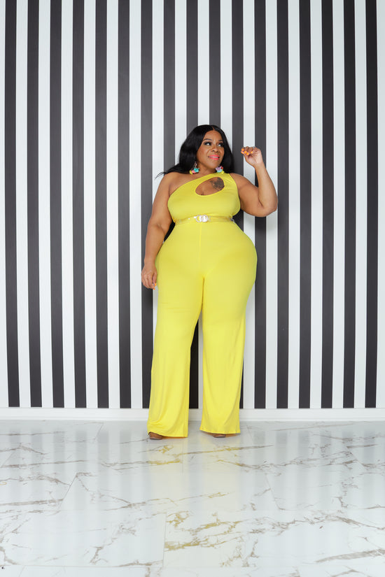 Yellow Pretty Cut-Out Jumpsuit