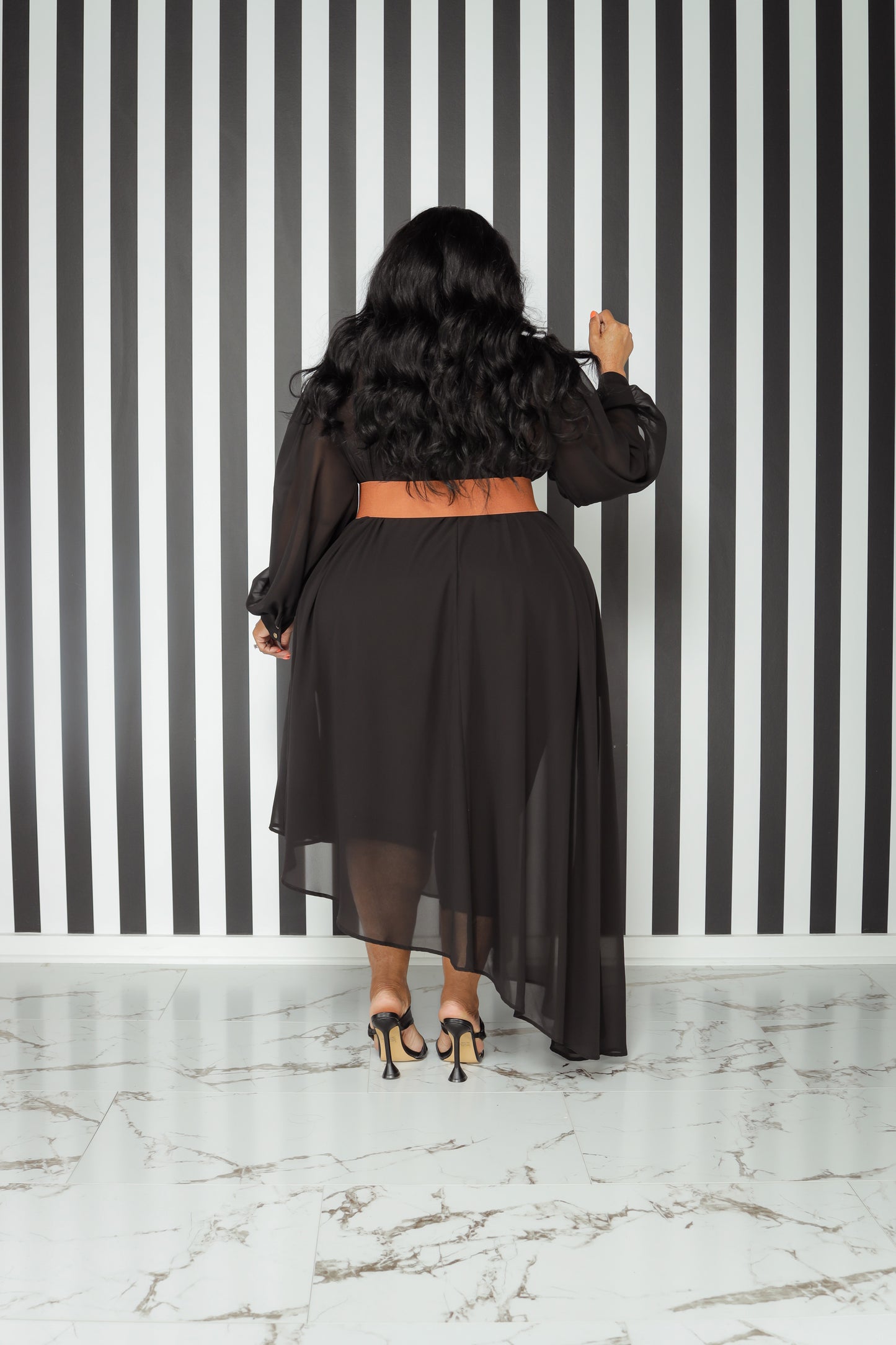 Black Logan Chiffon Dress