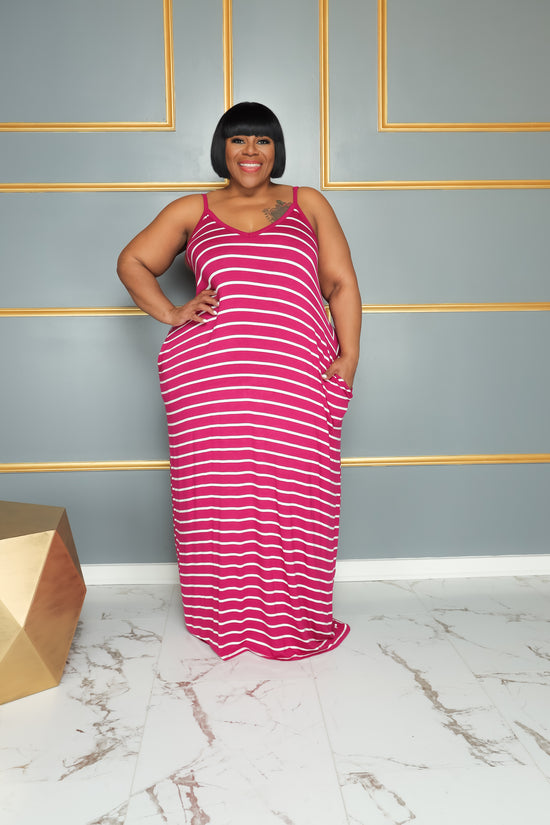 Pink Stripe Cami Dress